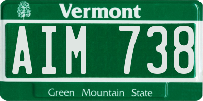 VT license plate AIM738