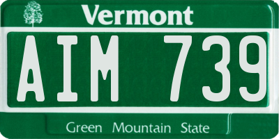 VT license plate AIM739