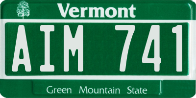 VT license plate AIM741