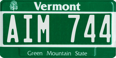VT license plate AIM744
