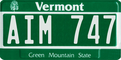 VT license plate AIM747