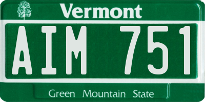 VT license plate AIM751