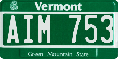 VT license plate AIM753