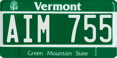 VT license plate AIM755