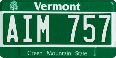 VT license plate AIM757