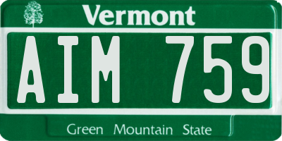 VT license plate AIM759
