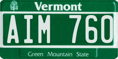 VT license plate AIM760