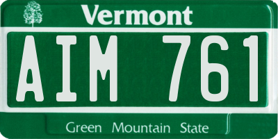 VT license plate AIM761