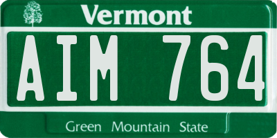 VT license plate AIM764