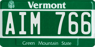 VT license plate AIM766