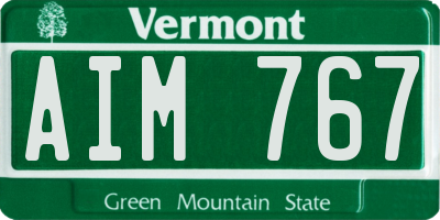 VT license plate AIM767