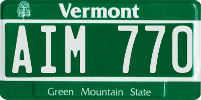 VT license plate AIM770