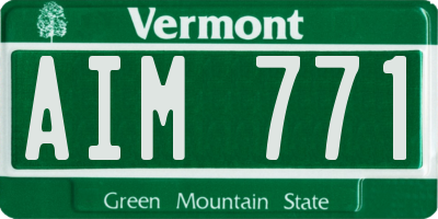 VT license plate AIM771