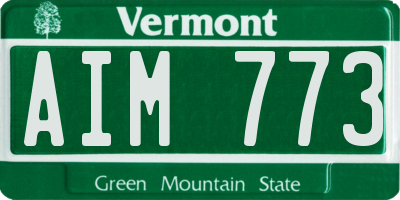 VT license plate AIM773