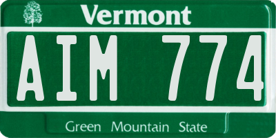 VT license plate AIM774