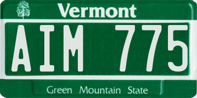 VT license plate AIM775