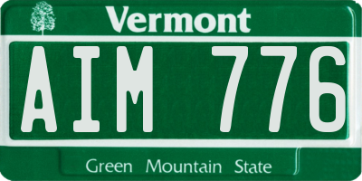 VT license plate AIM776