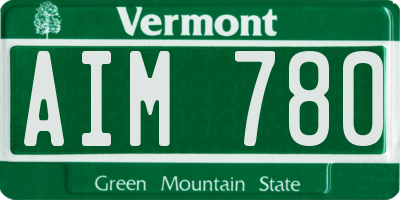 VT license plate AIM780