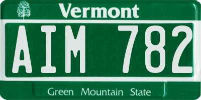 VT license plate AIM782