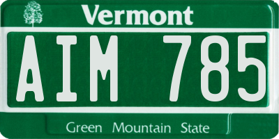 VT license plate AIM785