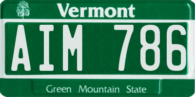 VT license plate AIM786