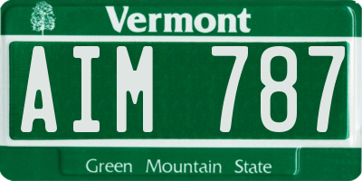 VT license plate AIM787