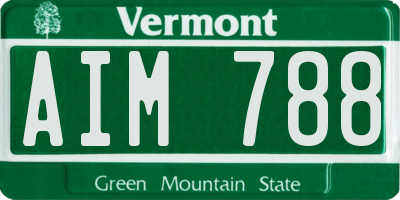 VT license plate AIM788
