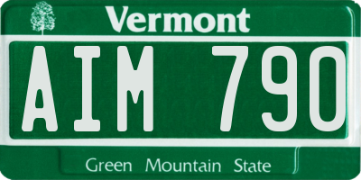 VT license plate AIM790