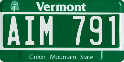 VT license plate AIM791