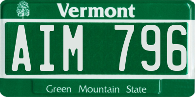 VT license plate AIM796