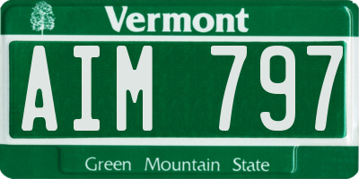 VT license plate AIM797