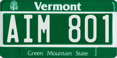 VT license plate AIM801