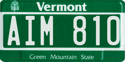 VT license plate AIM810