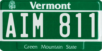 VT license plate AIM811