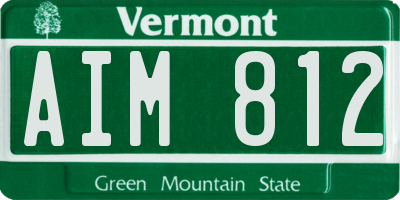VT license plate AIM812