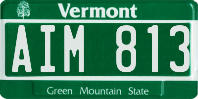 VT license plate AIM813