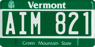 VT license plate AIM821