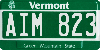 VT license plate AIM823