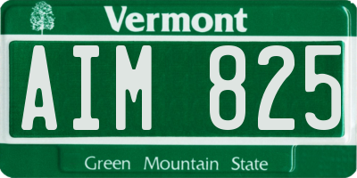 VT license plate AIM825