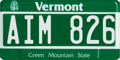 VT license plate AIM826