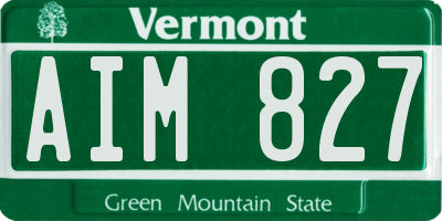 VT license plate AIM827