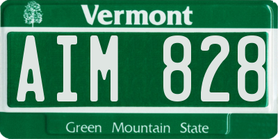 VT license plate AIM828