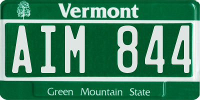 VT license plate AIM844