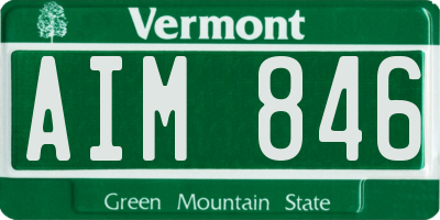 VT license plate AIM846