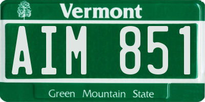 VT license plate AIM851