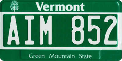 VT license plate AIM852