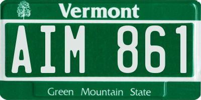 VT license plate AIM861