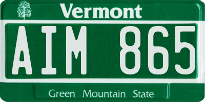 VT license plate AIM865