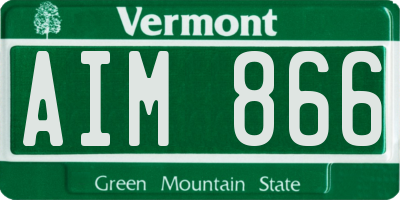 VT license plate AIM866