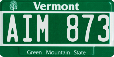 VT license plate AIM873